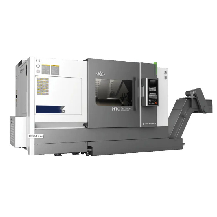 HTC50E 45 βαθμούς οριζόντια κλίση κρεβατιού CNC lathes 3 άξονες CNC φρεναρίσματος