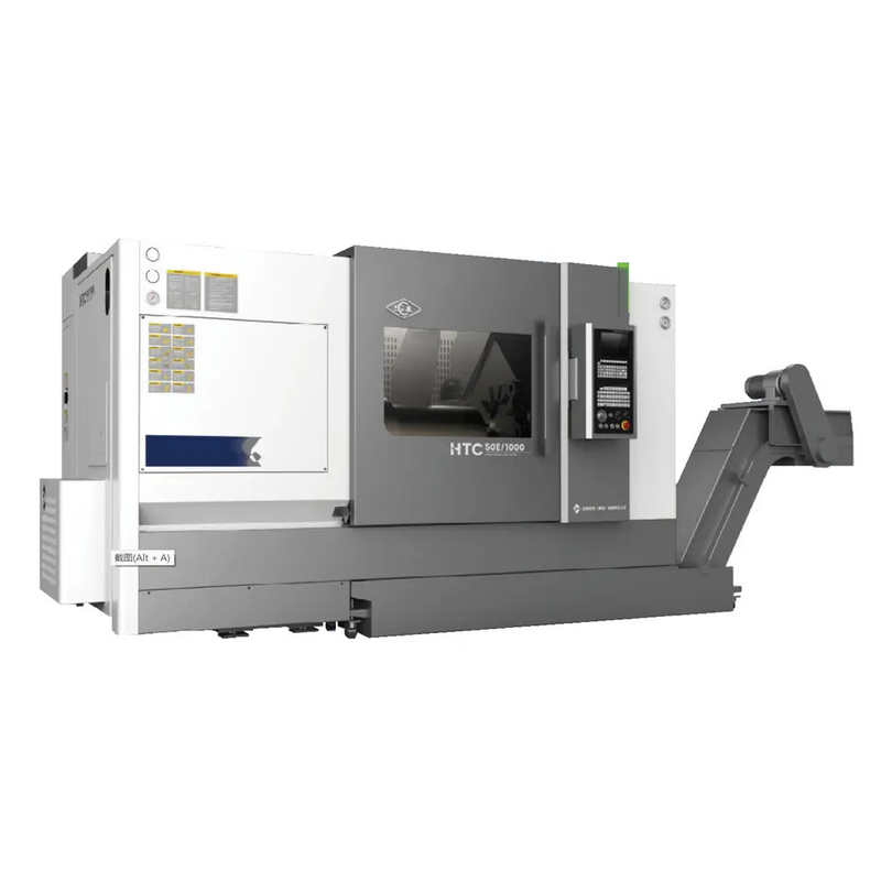 SMTCL CNC Lathe HTC50B Υδραυλικό Tailstock Οριζόντια 12 Σταθμός Servo Πύργος Σκλίση κρεβάτι CNC Lathe για το μέταλλο
