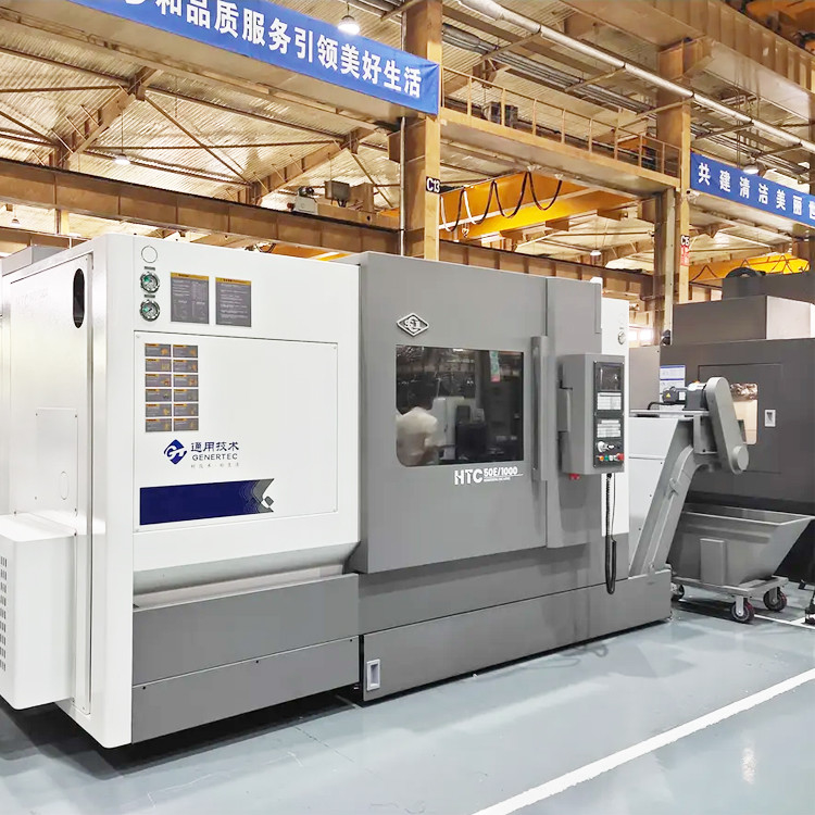 SMTCL CNC Lathe HTC50B Υδραυλικό Tailstock Οριζόντια 12 Σταθμός Servo Πύργος Σκλίση κρεβάτι CNC Lathe για το μέταλλο