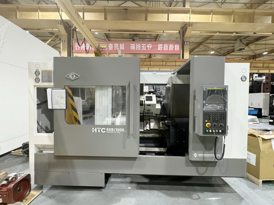 SMTCL CNC Lathe HTC50B Υδραυλικό Tailstock Οριζόντια 12 Σταθμός Servo Πύργος Σκλίση κρεβάτι CNC Lathe για το μέταλλο