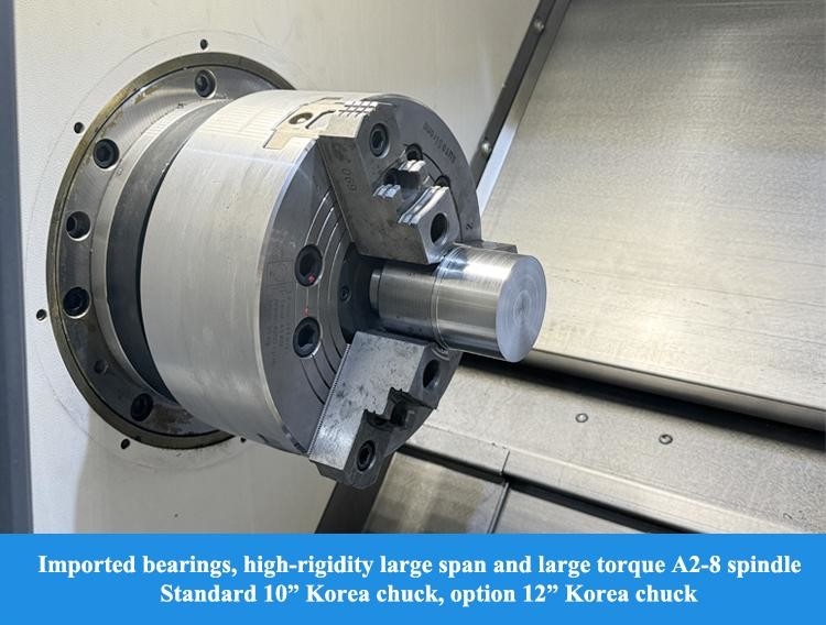 SMTCL Hard Rail CNC Lathe HTC40S Υψηλή ακαμψία Μεγάλη διάσταση A2-8 Ταχύτητα σπινδύλης 4000r / min Στρίφωμα κρεβατιού CNC Lathe
