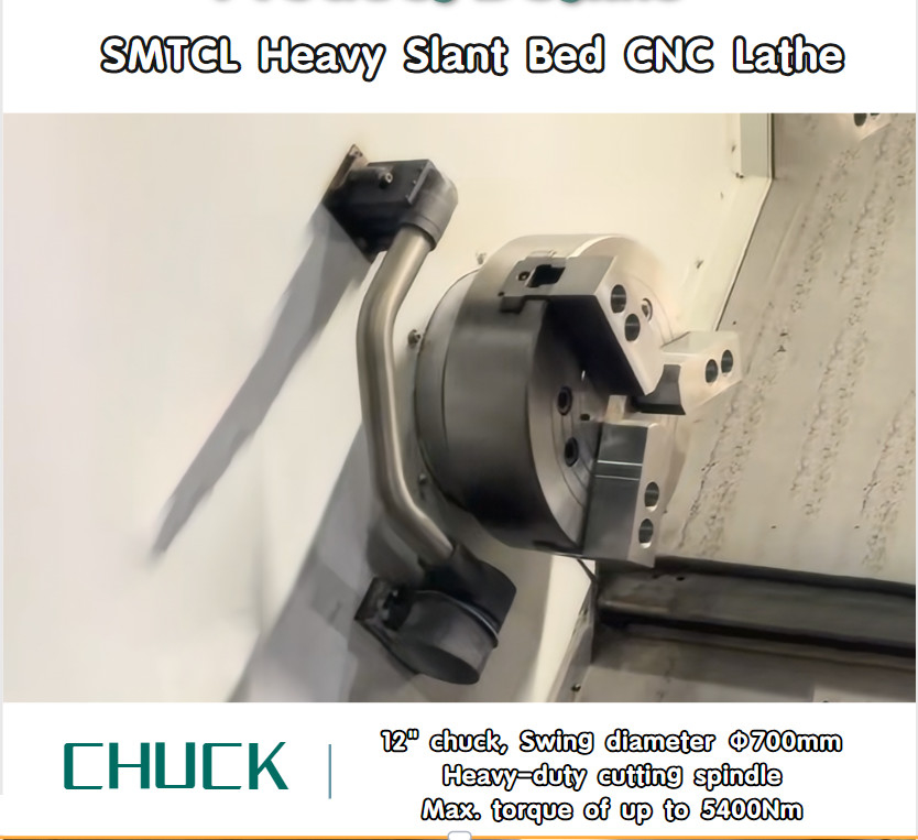 Τριχόπλευρο CNC CNC HTC63Q Μέγιστο μήκος κοπής 3000mm βαρύ κόψιμο σπινδύλα CNC οριζόντιο τερματομηχανή