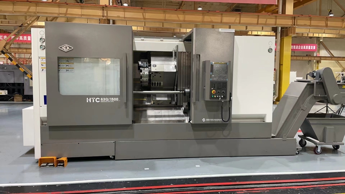 Τριχόπλευρο CNC CNC HTC63Q Μέγιστο μήκος κοπής 3000mm βαρύ κόψιμο σπινδύλα CNC οριζόντιο τερματομηχανή