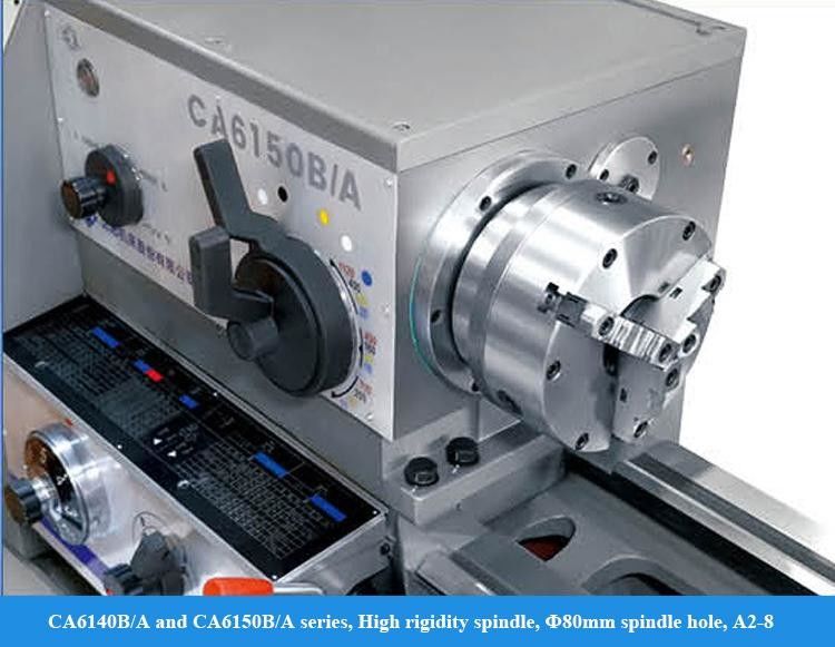 Υψηλής ακρίβειας CA6140B/A Μηχανή μεταλλικών πριονιστικών μηχανών 3 σαγόνι Chuck οριζόντιο κενό κρεβάτι χειροκίνητο πριονιστικό