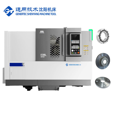 Τριχόπλευρο CNC Lathe Οριζόντιο 8 Σταθμός Servo Turret IT35L Σκληρή Επεξεργασία Μεταλλικών SMTCL CNC Lathe